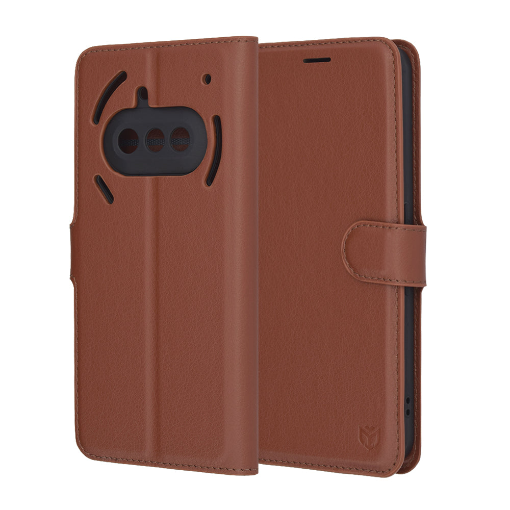 Techsuit - Leather Folio - Nothing Phone (3a) - Brown