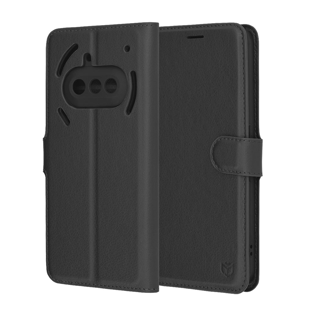 Techsuit - Leather Folio - Nothing Phone (3a) - Black