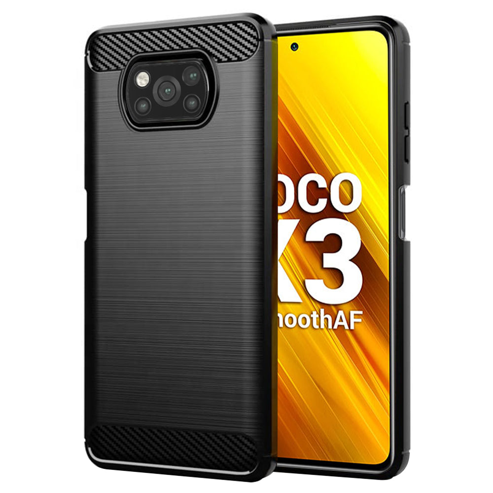 TechSuit - Carbon Silicone - Xiaomi Poco X3 / Poco X3 NFC / Poco X3 Pro - Black
