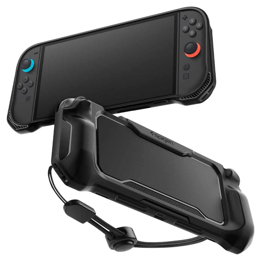 Spigen - Protective Case Rugged Armor - for Nintendo Switch 2, with Adjustable Strap, Ergonomic Design - Matte Black