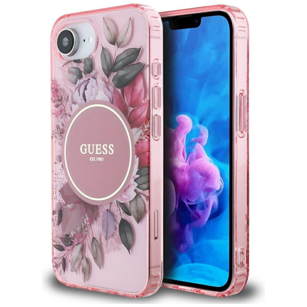 Guess - IML Flowers MagSafe (GUHMPSE4HFWBRCEP) - iPhone 16e - Pink
