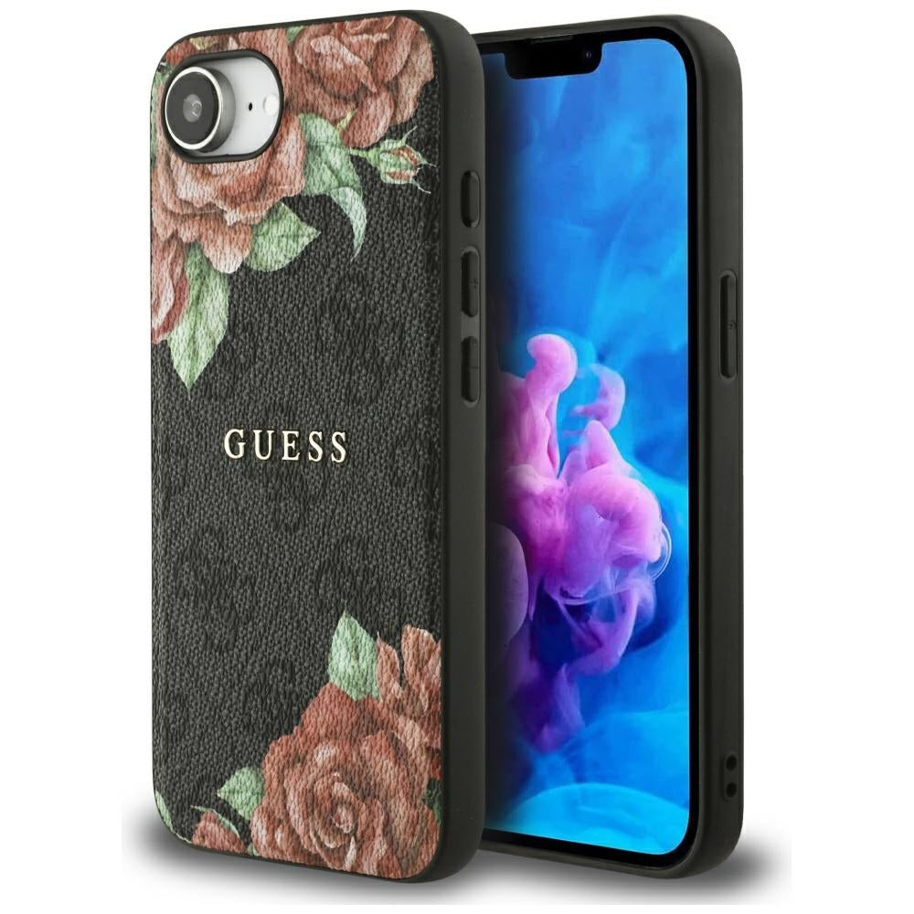Guess - Hardcase 4G Flower Print MagSafe (GUHMPSE4P4ROPEMCK) - iPhone 16e - Black