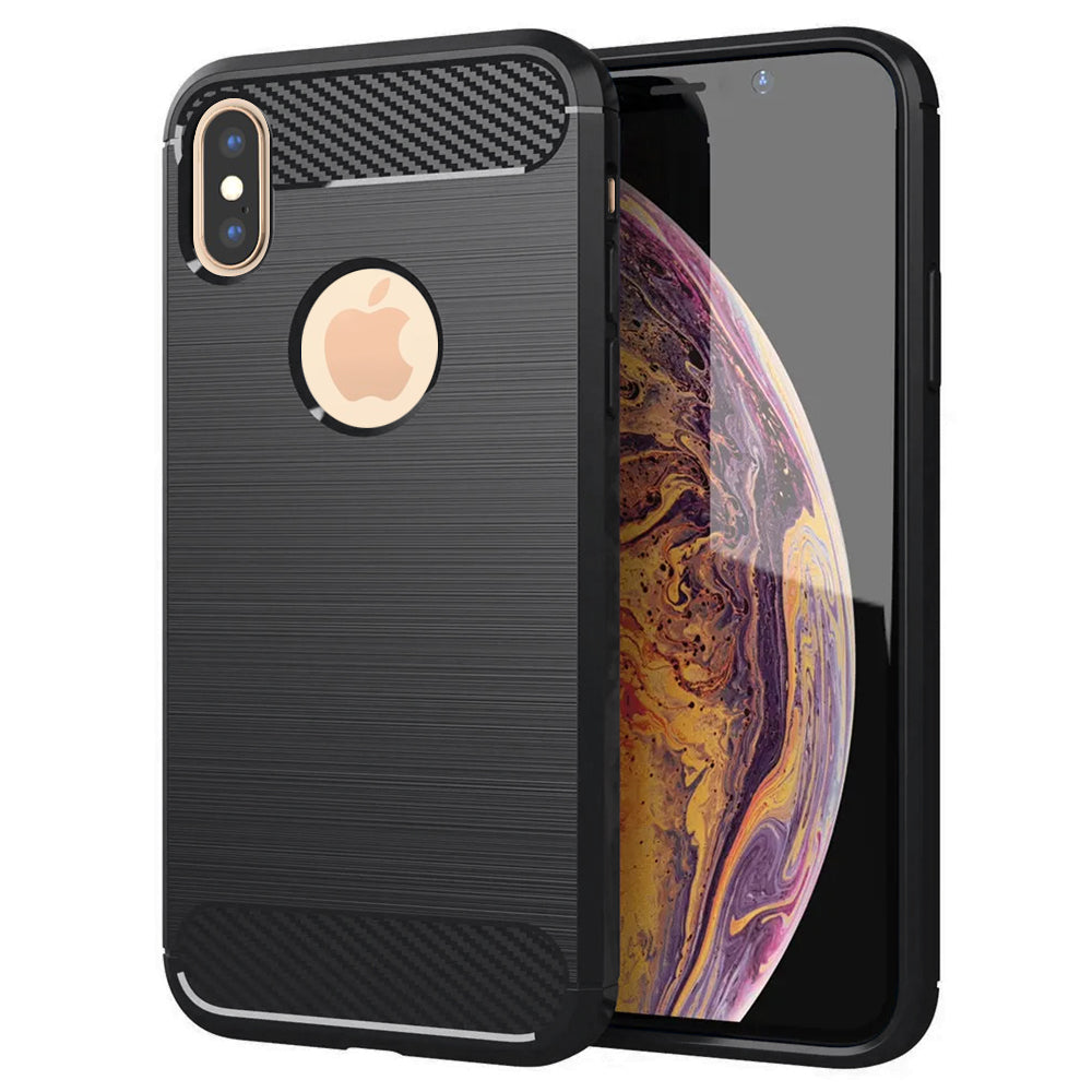 Techsuit - Carbon Silicone - iPhone XS Max - Black