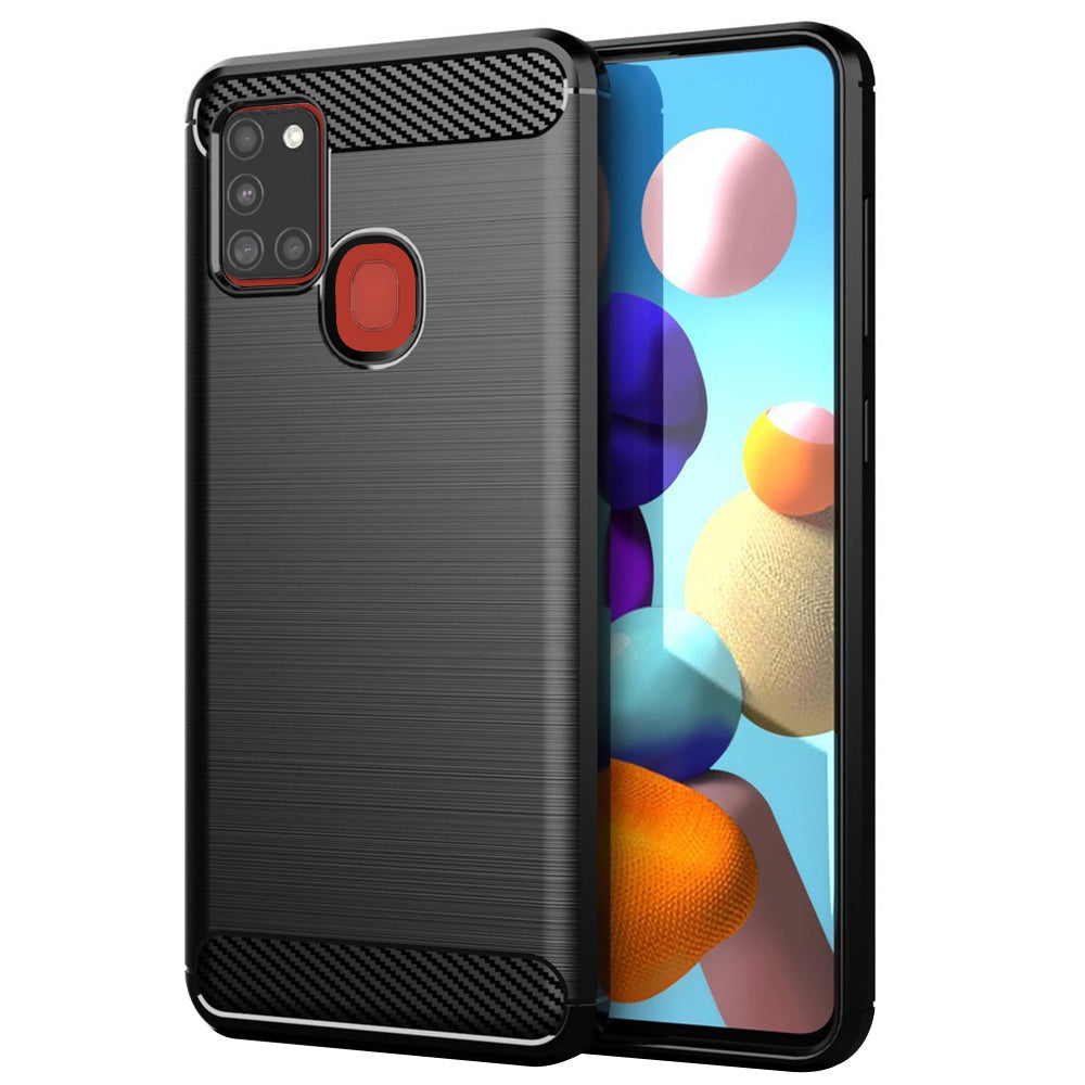 Techsuit - Carbon Silicone - Samsung Galaxy A21s - Black