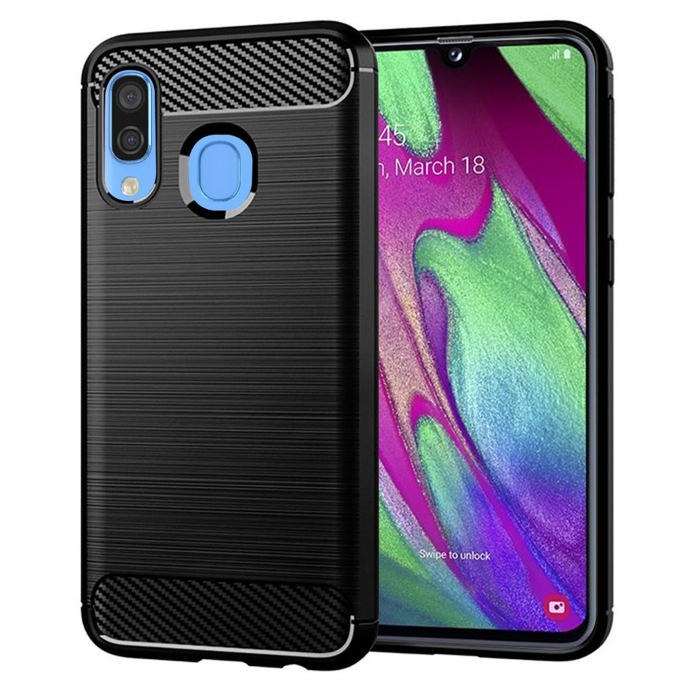 Techsuit - Carbon Silicone - Samsung Galaxy A40 - Black