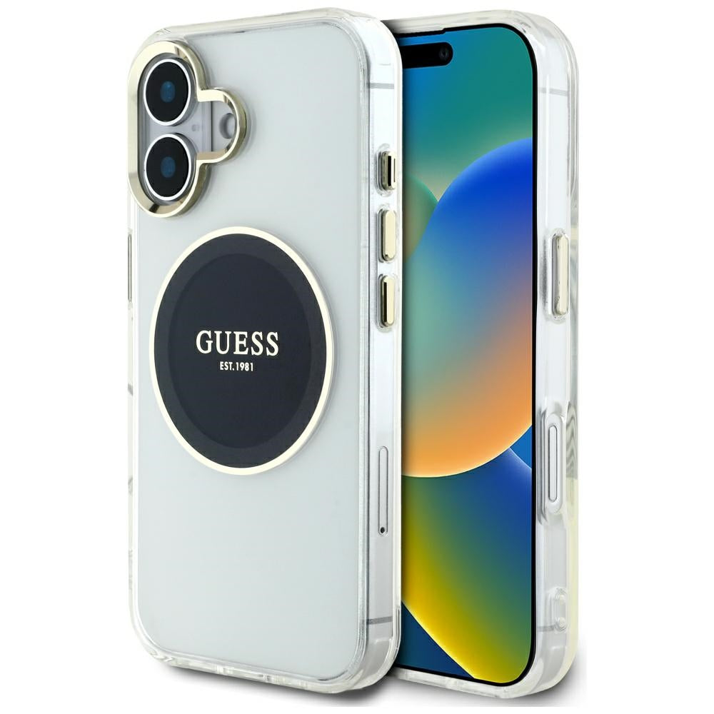 Guess - IML Metal Colored Circle MagSafe (GUHMP16SHTDRCEDK) - iPhone 16 - Black
