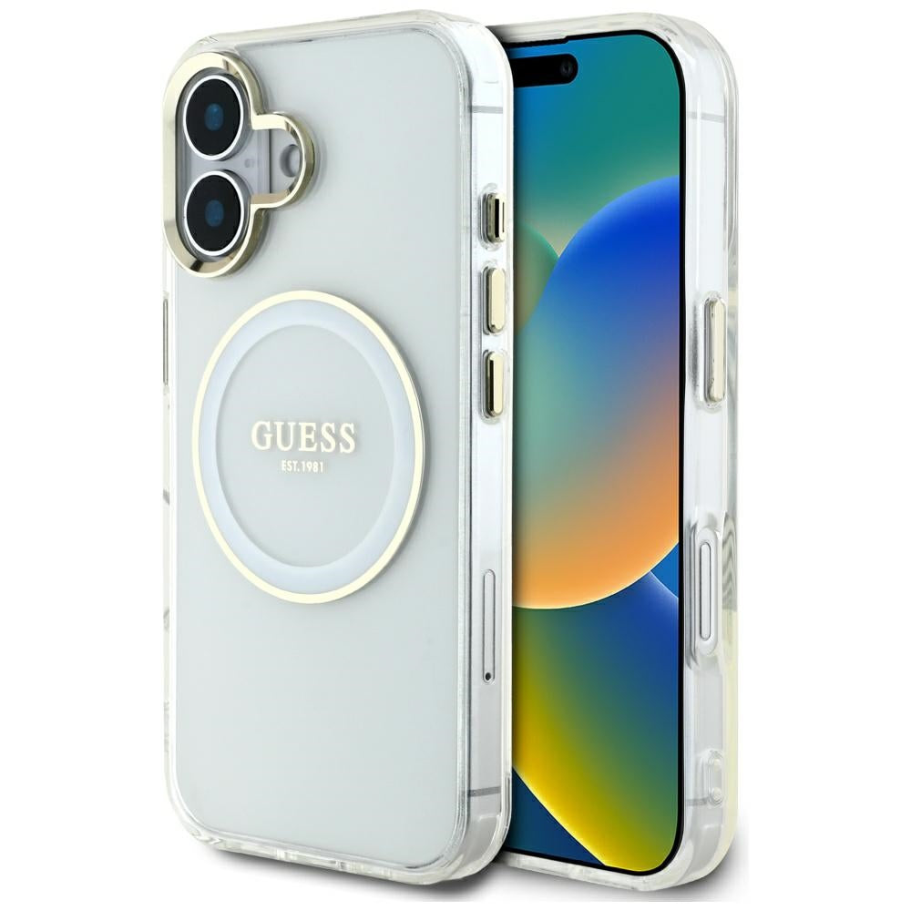 Guess - IML Metal Colored Circle MagSafe (GUHMP16SHTDRCEDH) - iPhone 16 - White