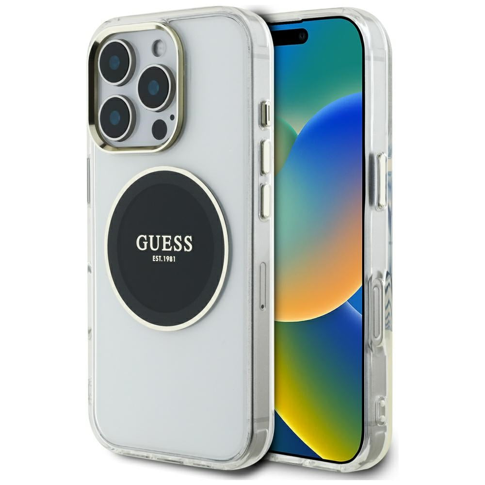 Guess - IML Metal Colored Circle MagSafe (GUHMP16XHTDRCEDK) - iPhone 16 Pro Max - Black