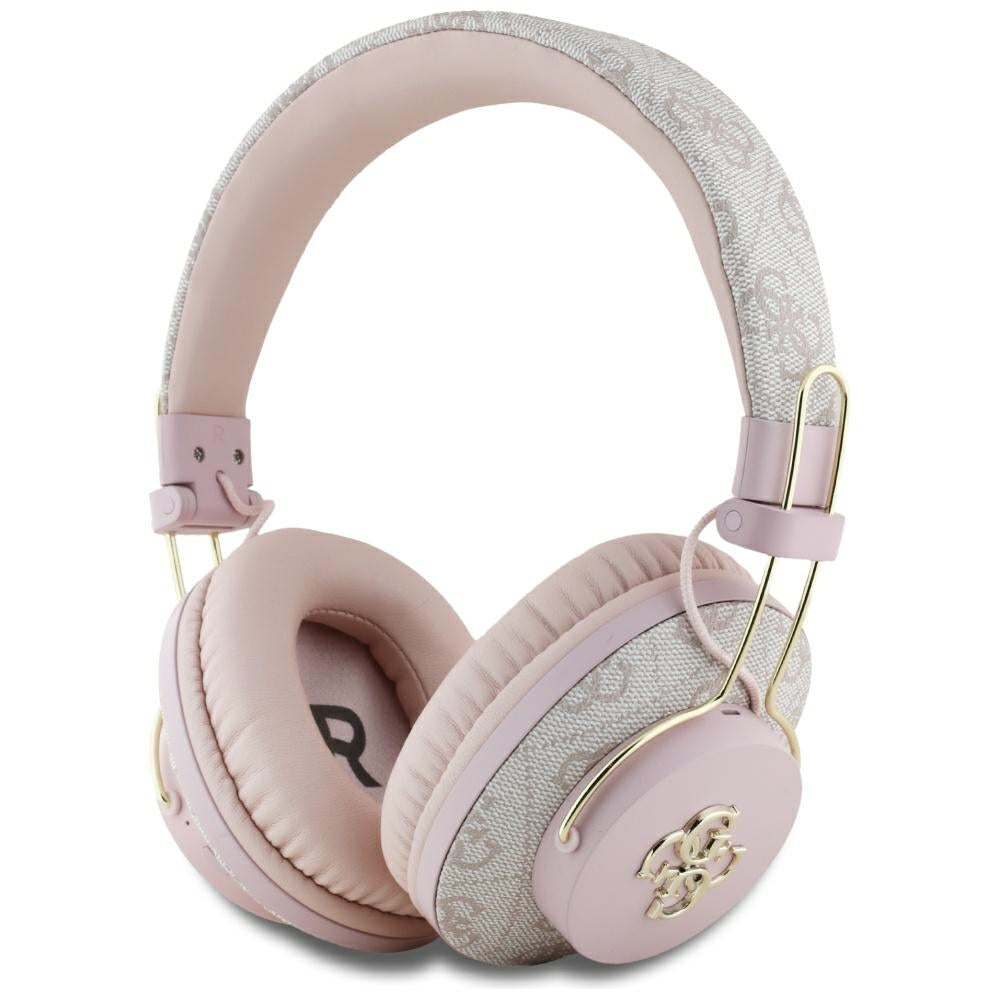 Guess - Wireless Headphones 4G Metal Logo (GUBHS72P4FC4MP) - Bluetooth 5.3, ENC, USB-C, Eco-Leather, On-ear, 300mAh - Pink