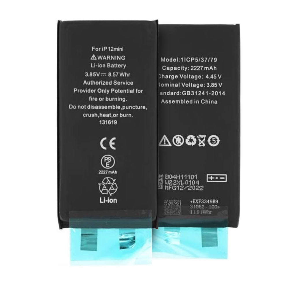 OEM - Smartphone Battery (18529) - without Flex-Cable - iPhone 12 Mini - 2227mAh - Black