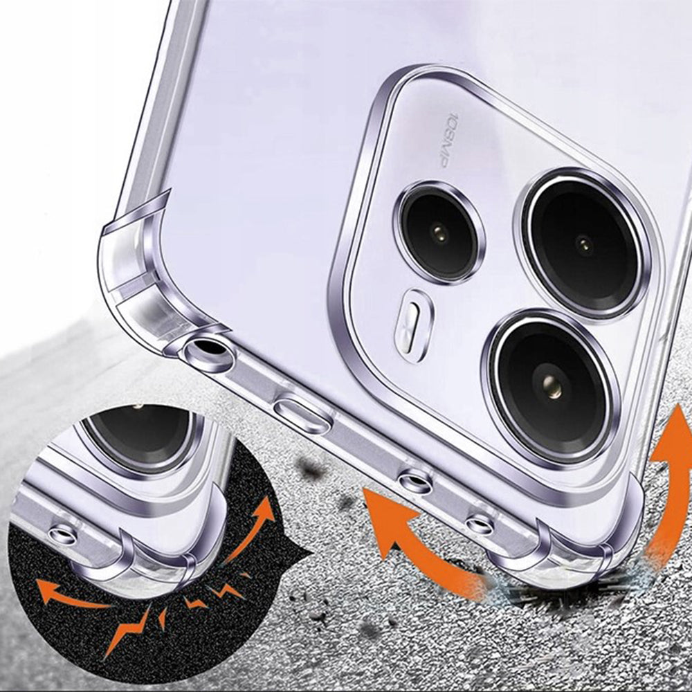 Techsuit - Shockproof Clear Silicone - Xiaomi Redmi Note 14 4G - Clear