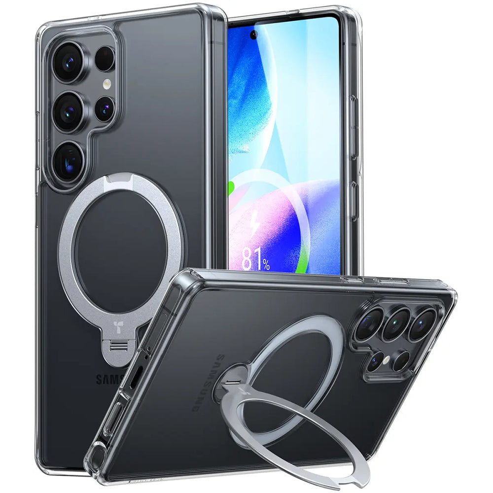 Torras - Ostand Spin MagSafe Series - Samsung Galaxy S25 Ultra - Clear
