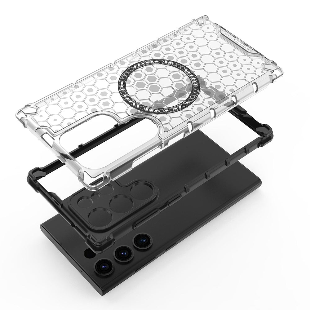 Techsuit - HoneyComb Shield MagSafe - Galaxy S24 Ultra - Black