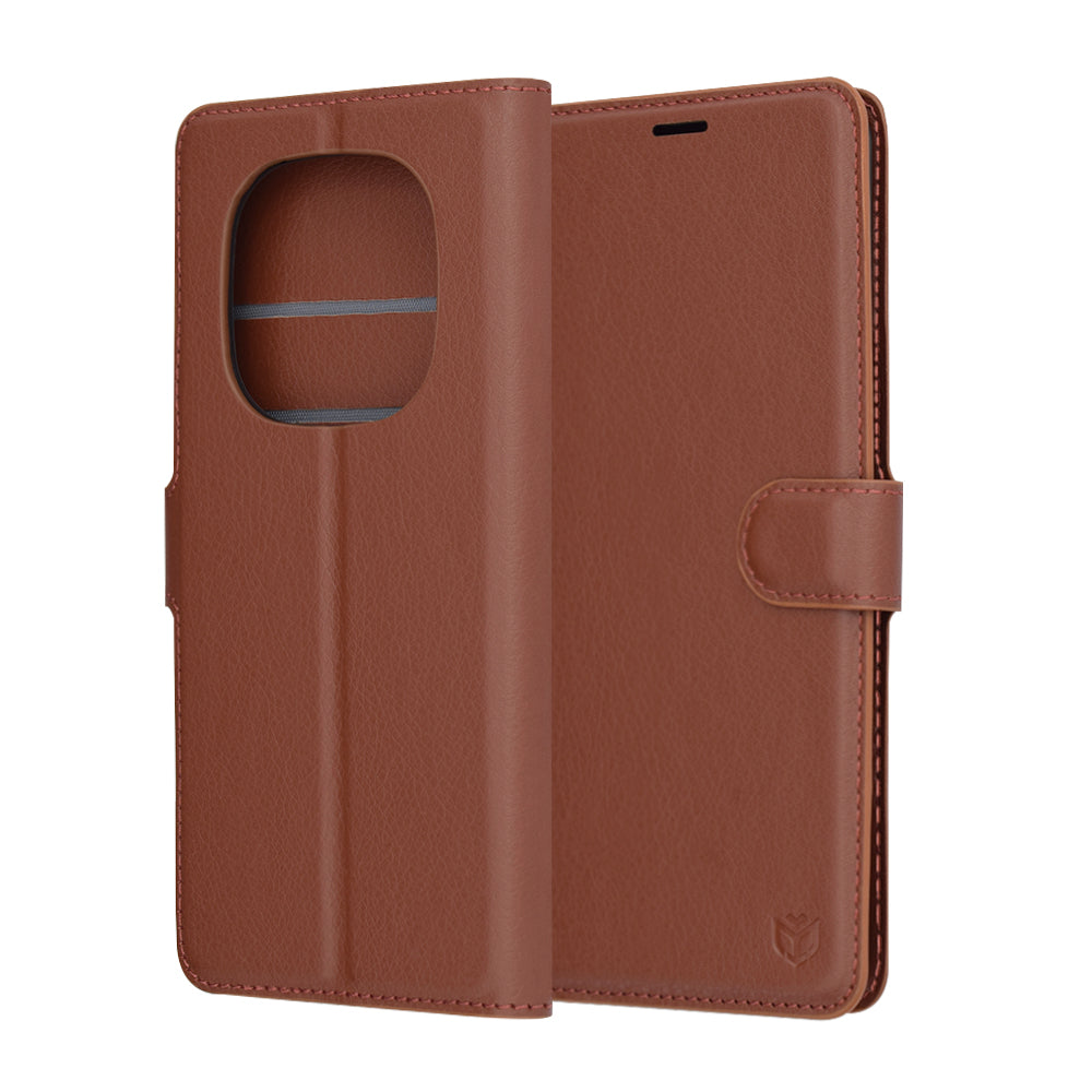 Techsuit - Leather Folio - Xiaomi Redmi Note 14 Pro 4G - Brown