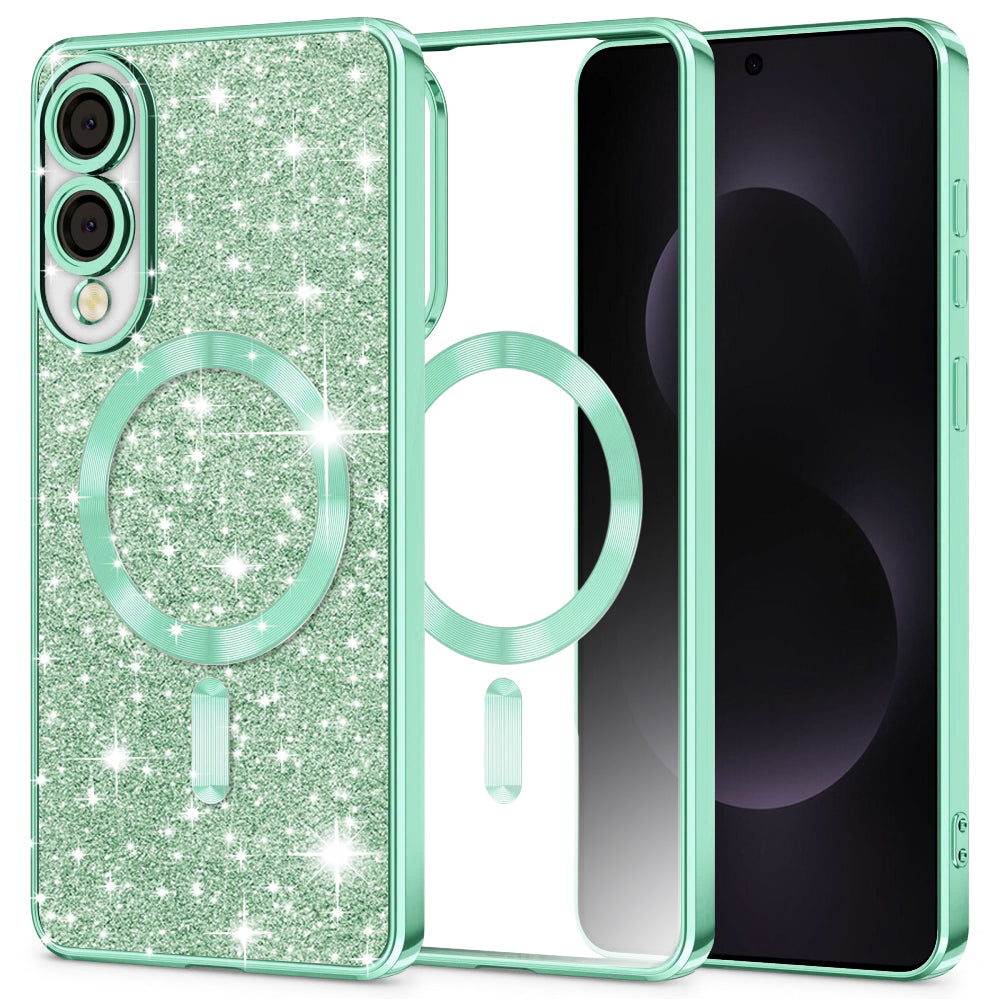 Techsuit - Luxury Glitter MagSafe - Samsung Galaxy S25 Edge - Light Green