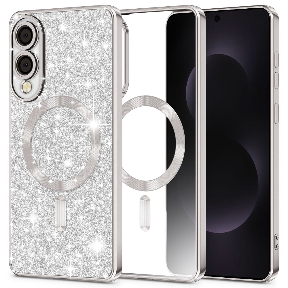 Techsuit - Luxury Glitter MagSafe - Samsung Galaxy S25 Edge - Silver