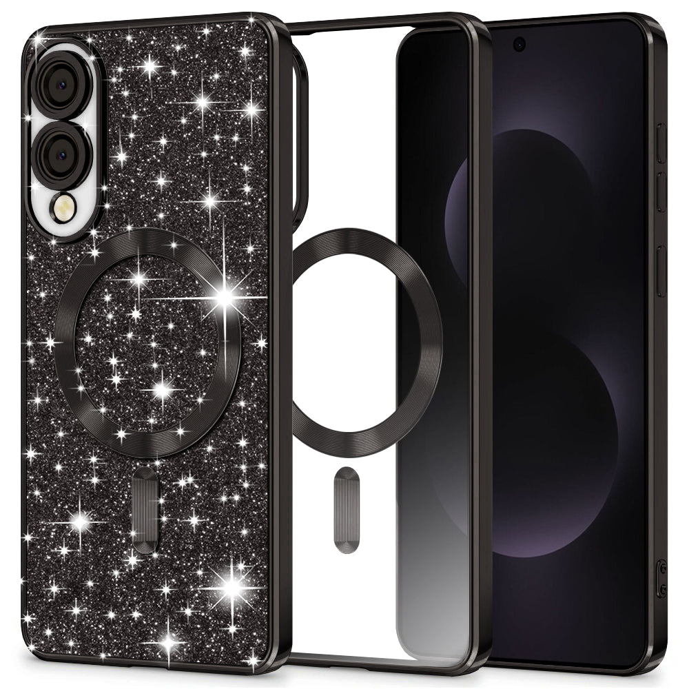 Techsuit - Luxury Glitter MagSafe - Samsung Galaxy S25 Edge - Black