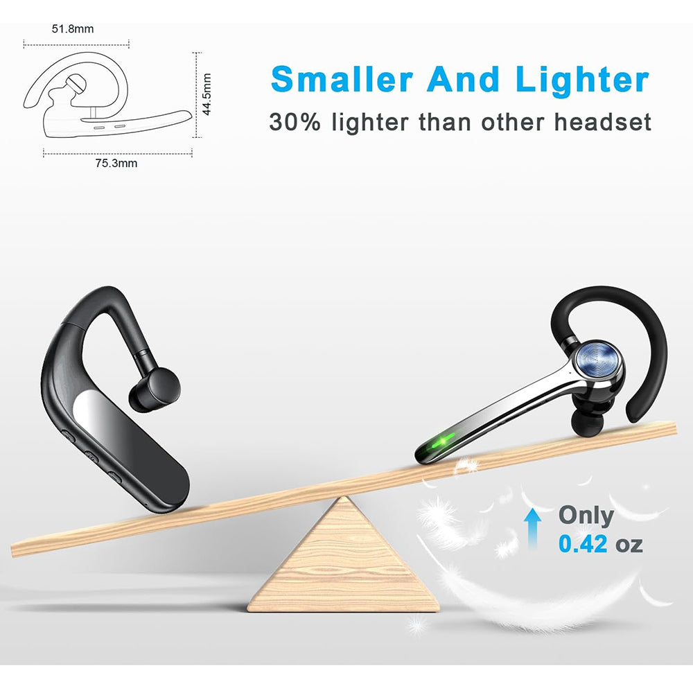 Techsuit - Premium Bluetooth Headset NeXound (G7) - HandsFree, ENC, LED, Bluetooth 5.1, Qualcomm, 500mAh, 72hrs - Black