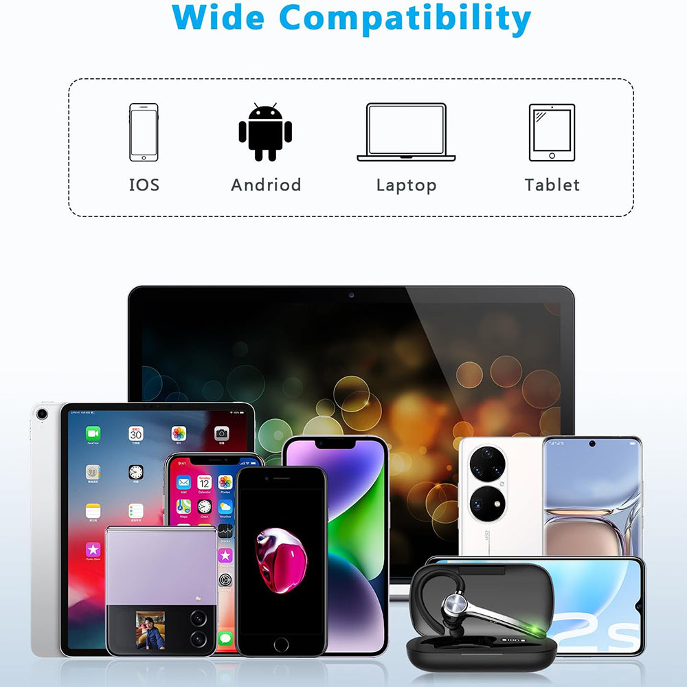 Techsuit - Premium Bluetooth Headset NeXound (G7) - HandsFree, ENC, LED, Bluetooth 5.1, Qualcomm, 500mAh, 72hrs - Black