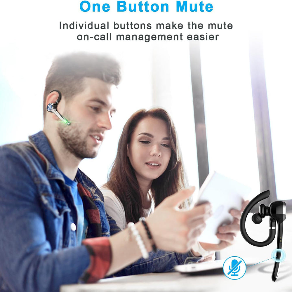 Techsuit - Premium Bluetooth Headset NeXound (G7) - HandsFree, ENC, LED, Bluetooth 5.1, Qualcomm, 500mAh, 72hrs - Black