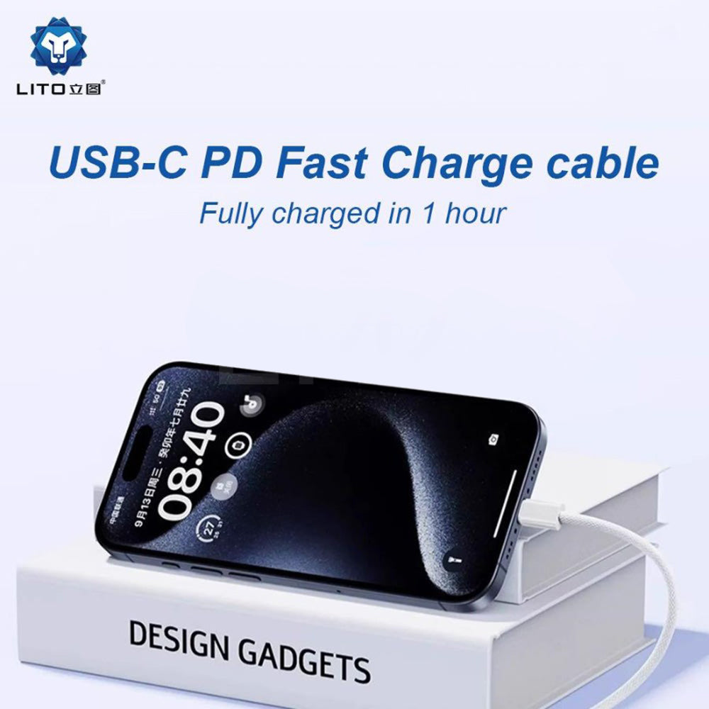 Lito - Data Cable (LD04CL) - Type-C to Lightning, Fast Charging 27W, 2m - White