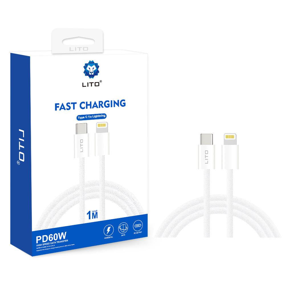 Lito - Data Cable (LD04CL) - Type-C to Lightning, Fast Charging 27W, 1m - White