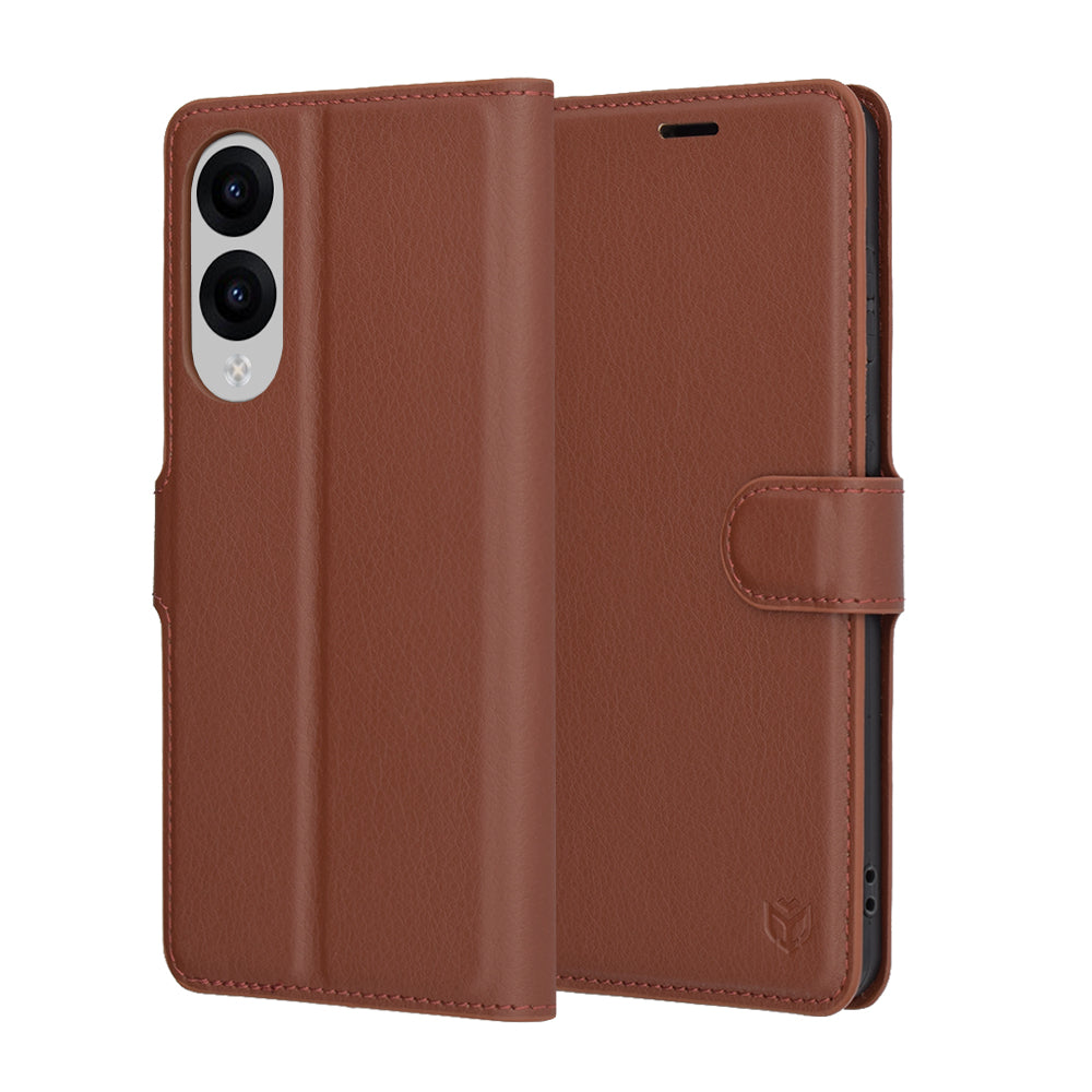 Techsuit - Leather Folio - Samsung Galaxy S25 Edge - Brown