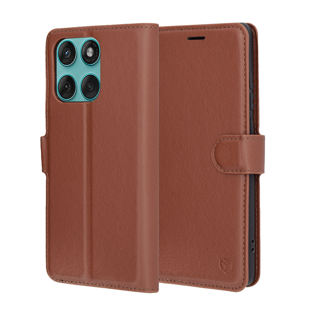 Techsuit - Leather Folio - Motorola Edge 60 / Edge 60 Fusion - Brown