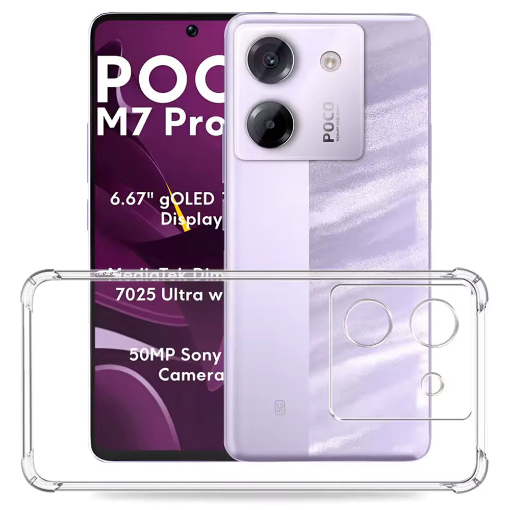 Techsuit - Shockproof Clear Silicone - Xiaomi Poco M7 Pro 5G - Clear