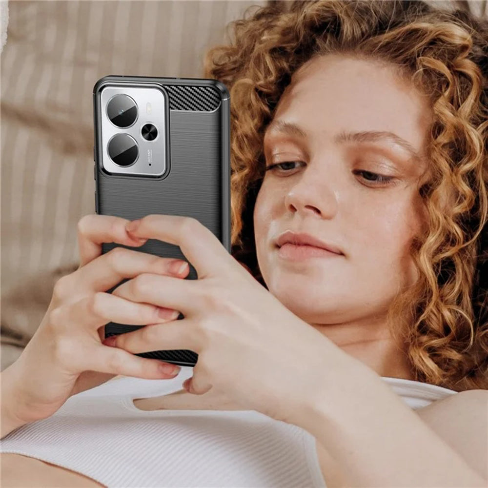 Techsuit - Carbon Silicone - Realme 14 / Realme 14T / Realme P3 5G - Black