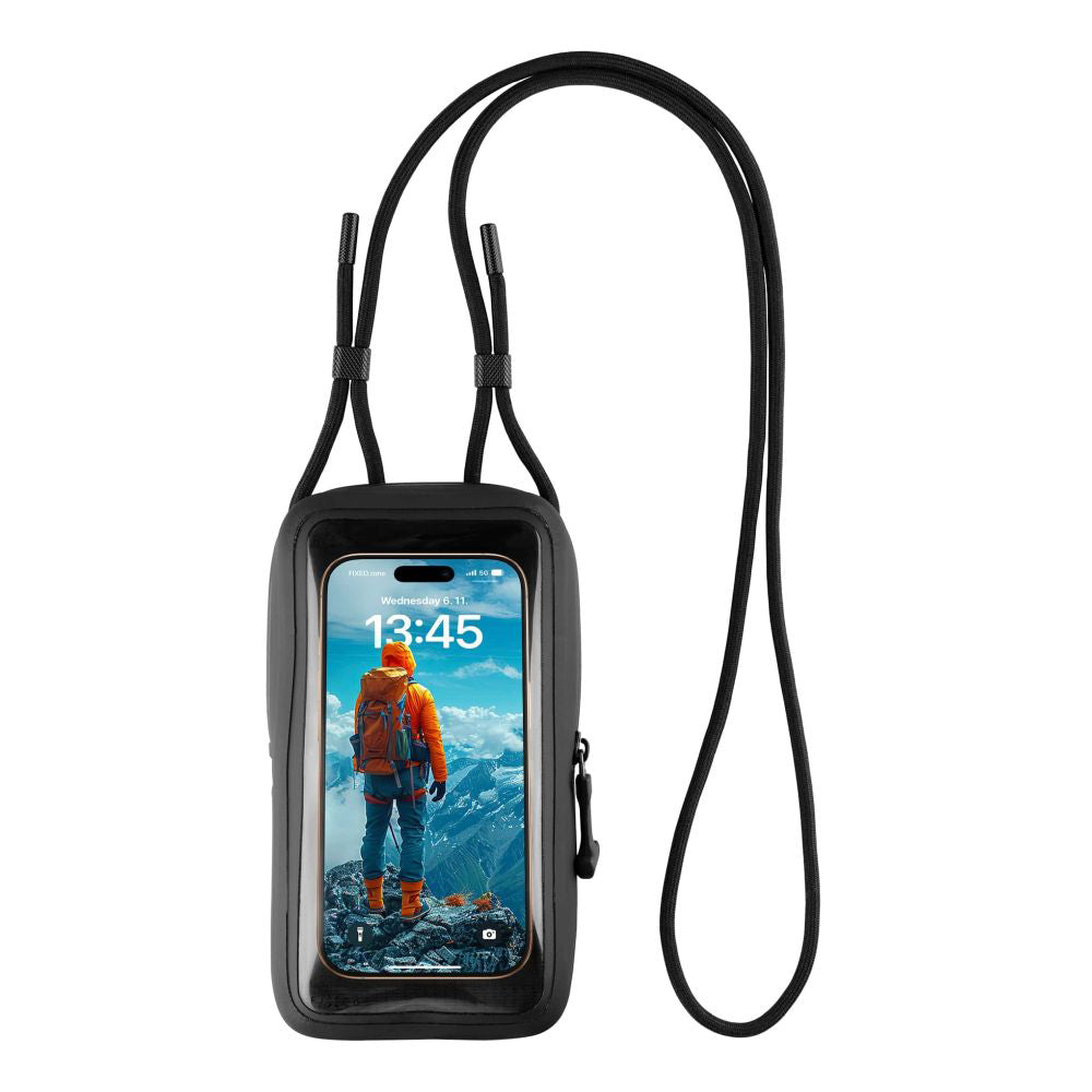 Fixed - Waterproof Dry Case - for Phone up to 7", IPX8, Adjustable Strap, Universal Pocket, Touchscreen Friendly - Black