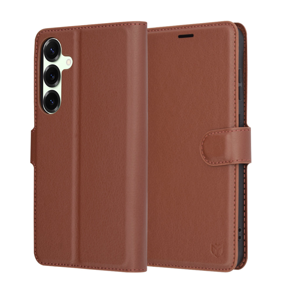 Techsuit - Leather Folio - Samsung Galaxy S25 Plus - Brown