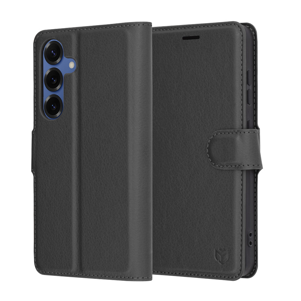 Techsuit - Leather Folio - Samsung Galaxy S25 - Black