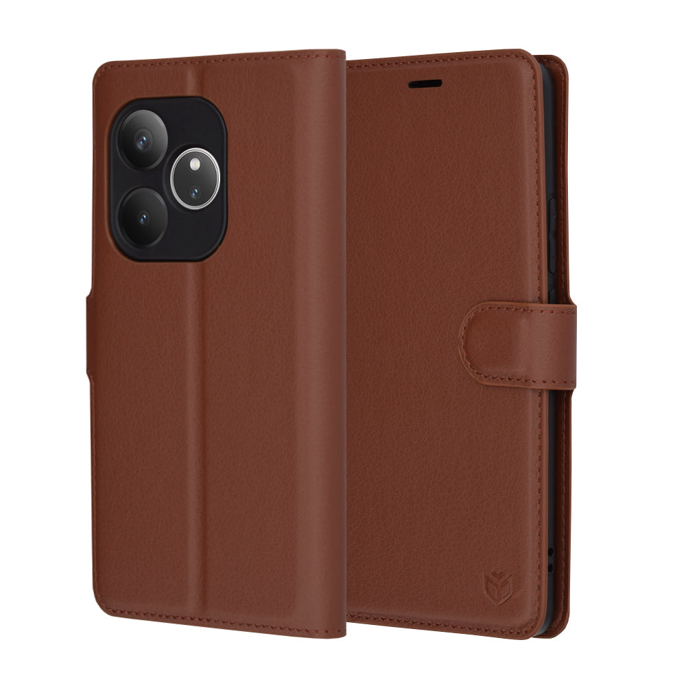 Techsuit - Leather Folio - Realme GT 6 / GT 6T - Brown