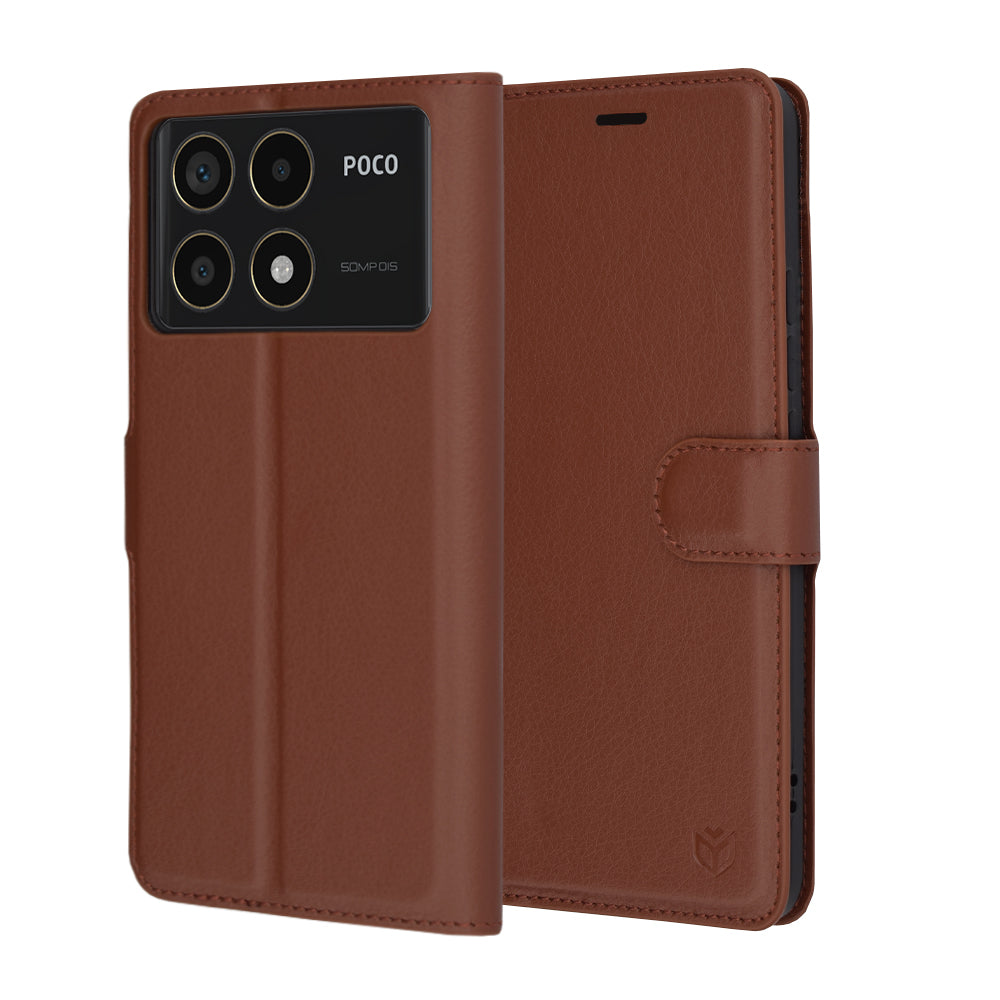 Techsuit - Leather Folio - Xiaomi Poco F6 Pro - Brown