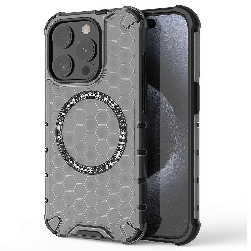 Techsuit - HoneyComb Shield MagSafe - iPhone 15 Pro Max - Black