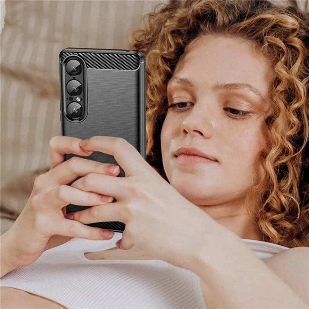 Techsuit - Carbon Silicone - Sony Xperia 1 VII - Black