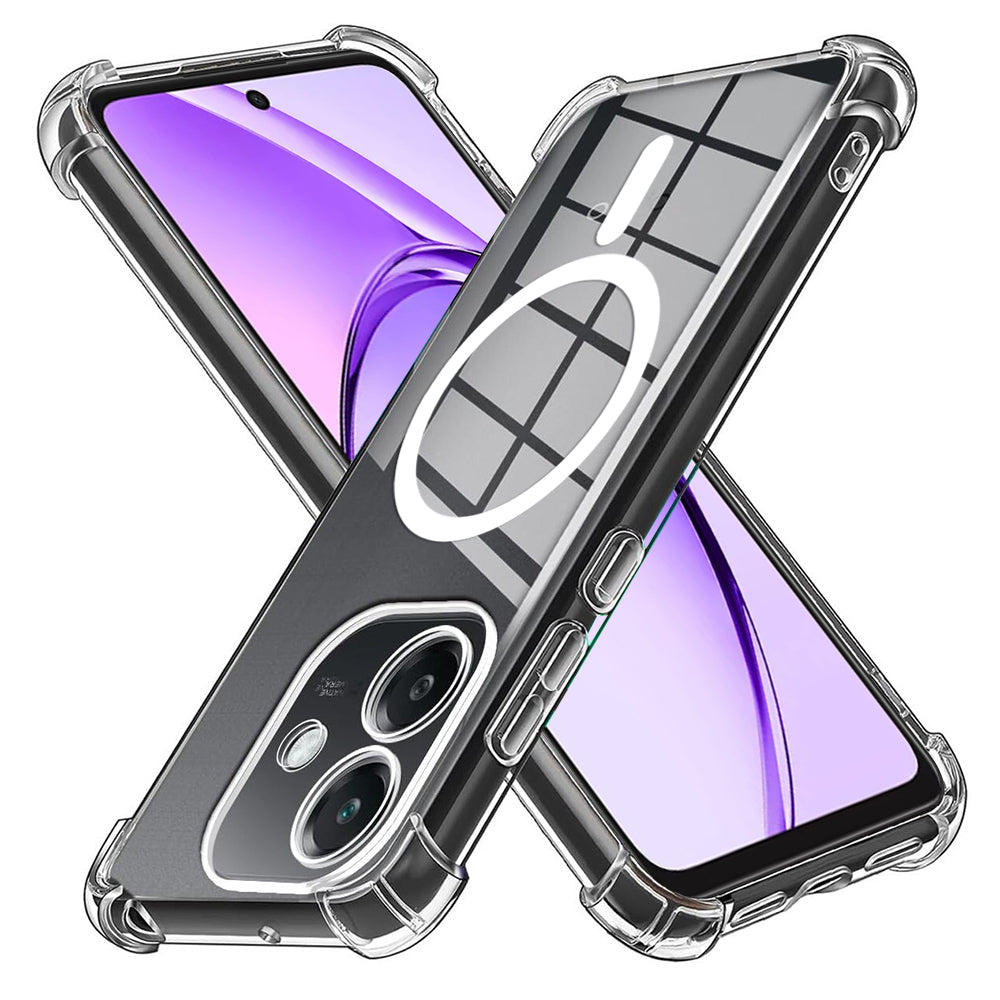 Techsuit - Shockproof Clear Silicone MagSafe - Oppo A40 4G - Clear