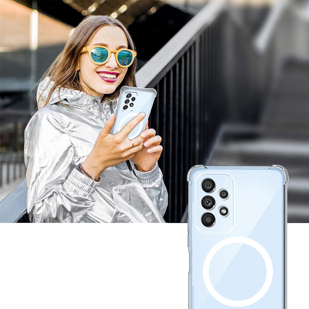 Techsuit - Shockproof Clear Silicone MagSafe - Galaxy S23 Ultra - Clear