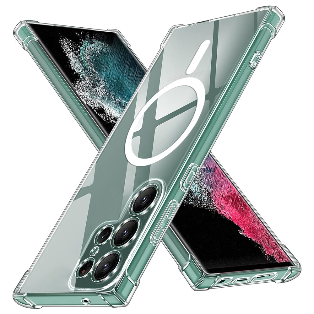 Techsuit - Shockproof Clear Silicone MagSafe - Samsung Galaxy S22 Ultra 5G - Clear