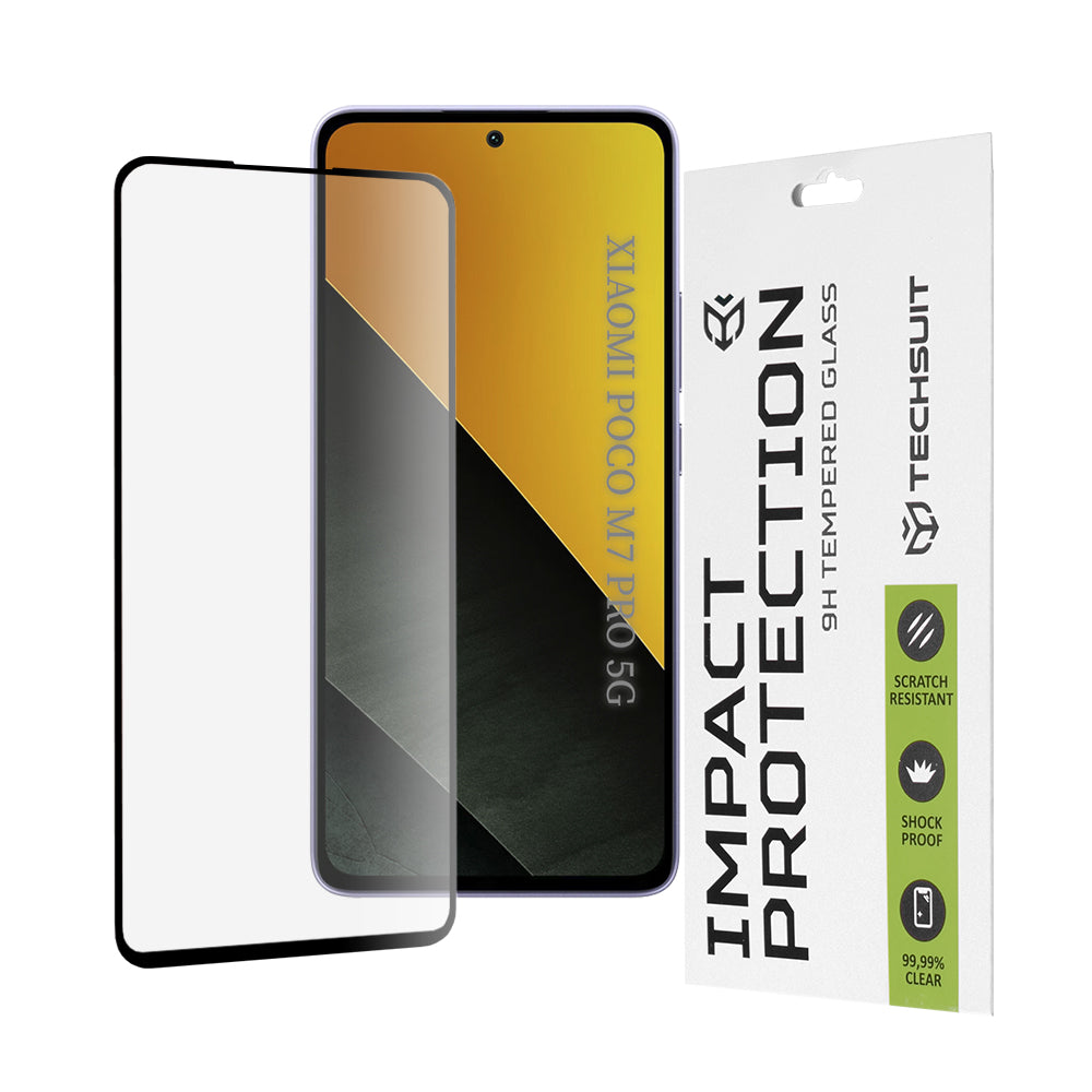 Techsuit - 111D Full Cover / Full Glue Glass - Xiaomi Poco M7 Pro 5G - Black