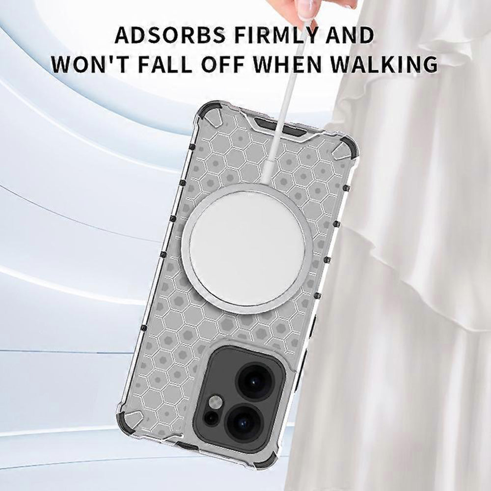 Techsuit - HoneyComb Shield MagSafe - Oppo Reno13 F 4G / Reno13 F 5G / Reno13 FS 5G - White