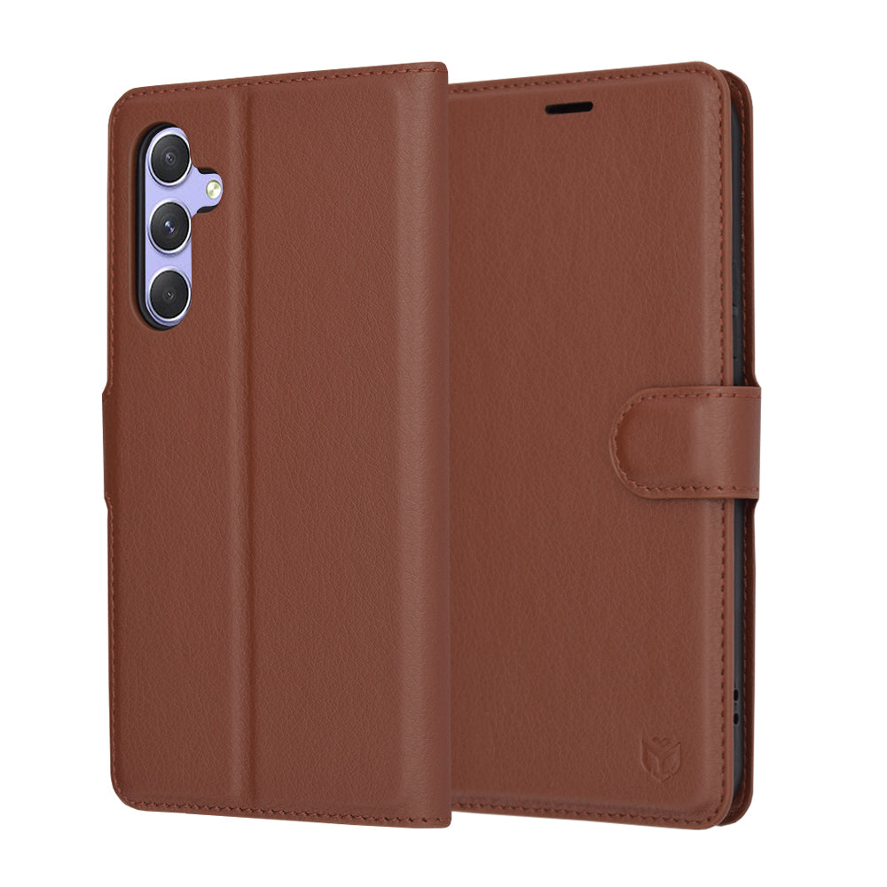 Techsuit - Leather Folio - Samsung Galaxy A54 - Brown