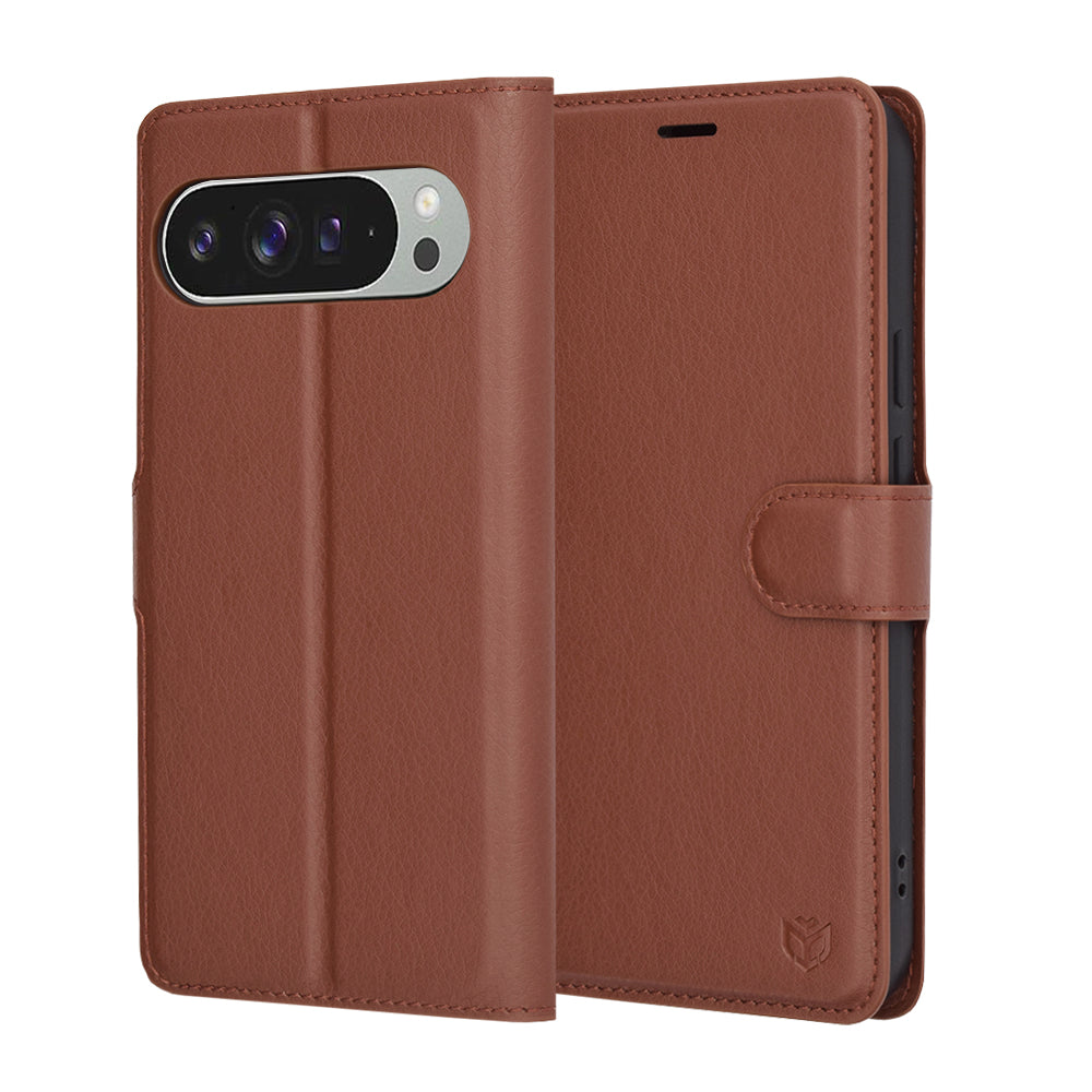Techsuit - Leather Folio - Google Pixel 9 Pro XL - Brown