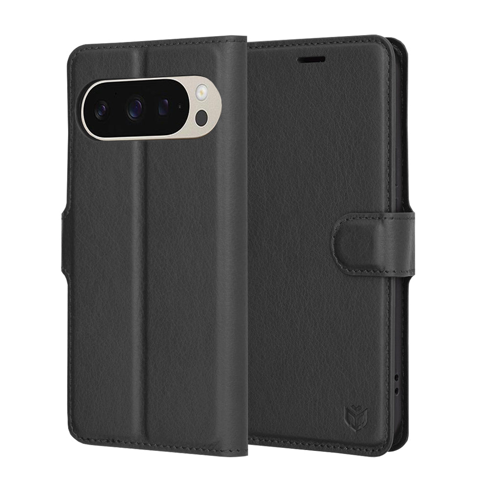 Techsuit - Leather Folio - Google Pixel 9 Pro / 9 - Black