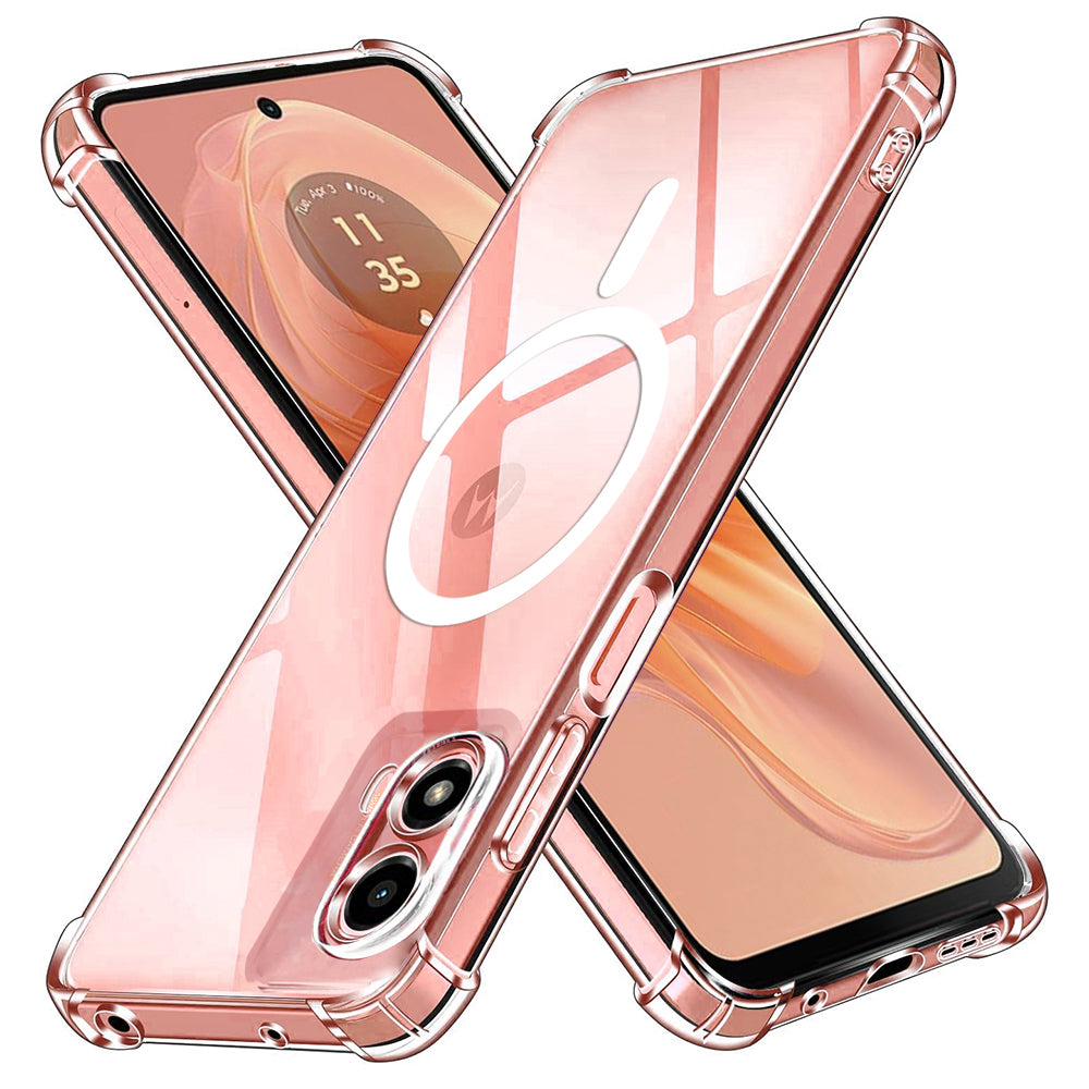 Techsuit - Shockproof Clear Silicone MagSafe - Motorola Moto G04 / Moto G04s / Moto G24 / Moto E14 - Clear