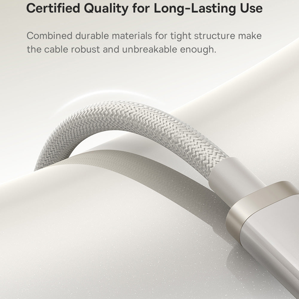 Baseus - Data Cable Titanium (P10378100G21-01) - USB-C to Type-C, 100W, Fast Charging, 480Mbps, 2m - Galaxy Titanium Gold