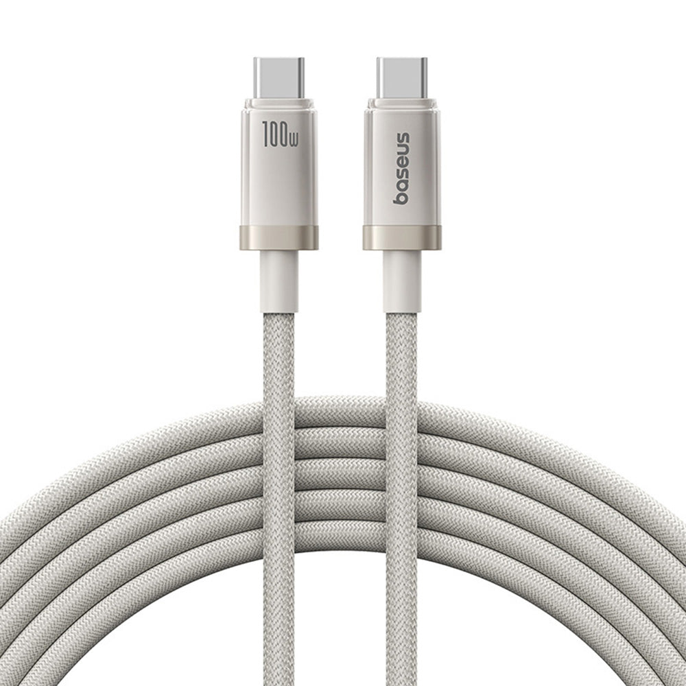 Baseus - Data Cable Titanium (P10378100G21-01) - USB-C to Type-C, 100W, Fast Charging, 480Mbps, 2m - Galaxy Titanium Gold