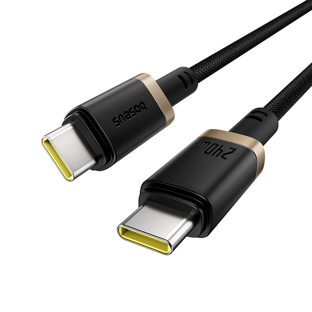 Baseus - Data Cable Dura Series (P10377803U03-00) - for MacBook, Fast Charging, Type-C, PD 240W, 480Mbps, 1m - Gold / Black