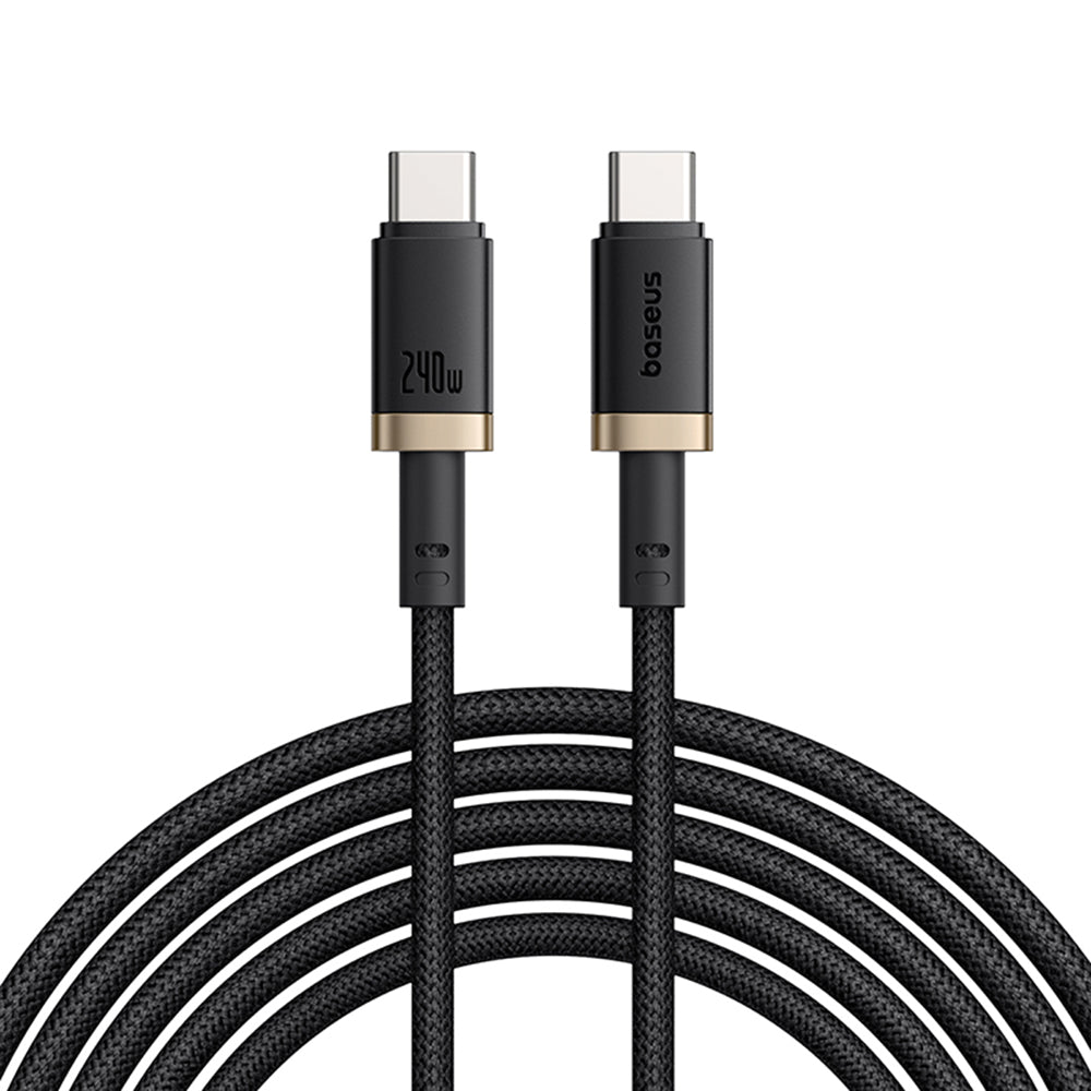 Baseus - Data Cable Dura Series (P10377803U03-00) - for MacBook, Fast Charging, Type-C, PD 240W, 480Mbps, 1m - Gold / Black